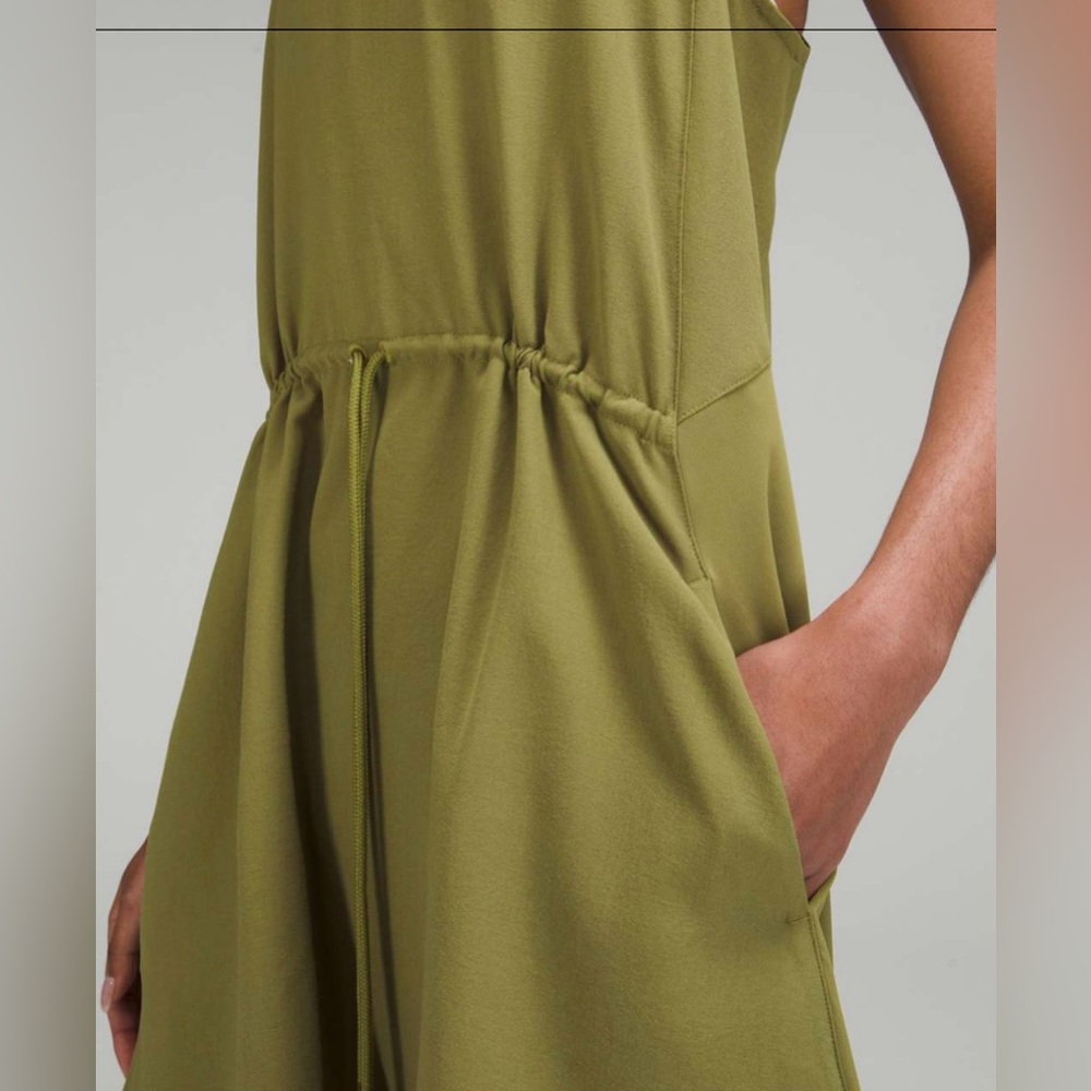Lululemon mesh overlay high neck dress size 6 in bronze green - Picture 8 of 10